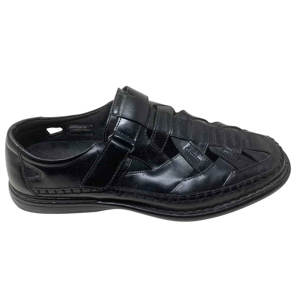 Stacy Adams Fisherman Sandals Men's Sz 12 Black Comfort Resort Casual Shoes
